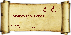 Lazarovics Lehel névjegykártya